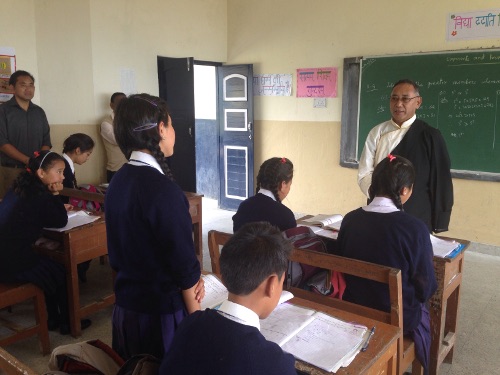 Education Kalon inspecting a classroom in CST Sonada.