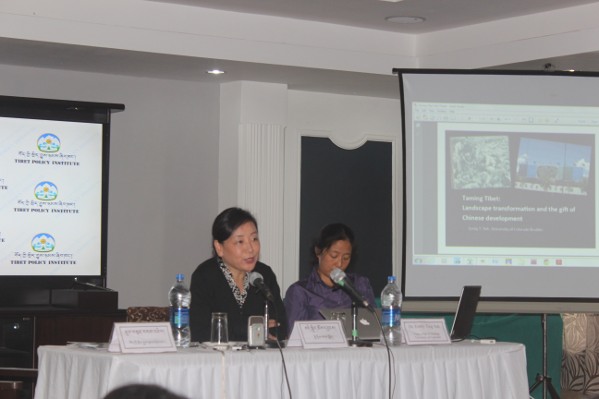 Kalon Dicki Chhoyang of the Department of Information and International Relations, addressing the inaugural session of the conference on