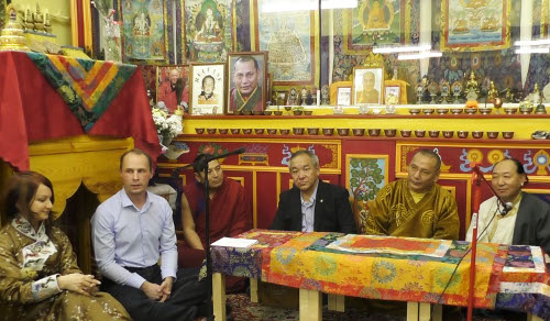 Dr.Nawang Rabgyal, Representative of His Holiness the Dalai Lama in Russia with dignitaries at the Nobel Peace prize day on 10 December.