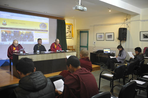 The launch of the website at the hall of Library of Tibetan Works and Archives, Gangchen Kyishong.