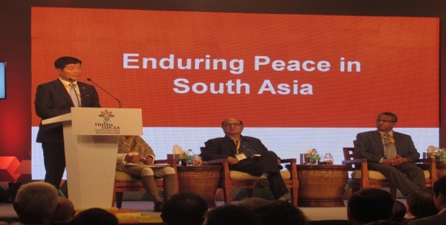 Sikyong Dr. Lobsang Sangay at the plenary session of the conclave.