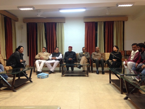 Home Kalon in the Opposition Lounge at Vidhan Sabha with former Chief Minister and other former Ministers accompanied on 8 December 2014