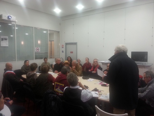 Kalon Dicki Chhoyang at a public conference in Grenoble city.