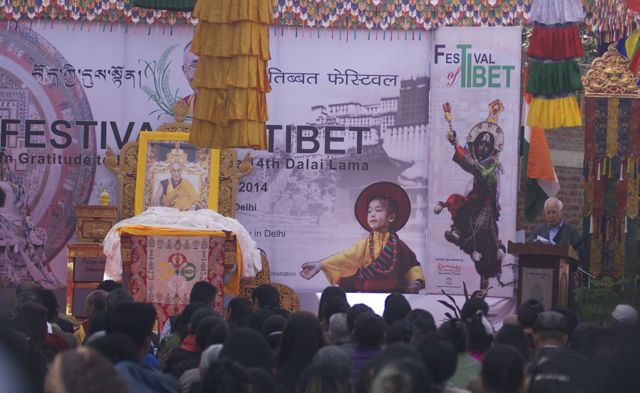 The Tibet festival in progress at Dilli Haath, New Delhi.