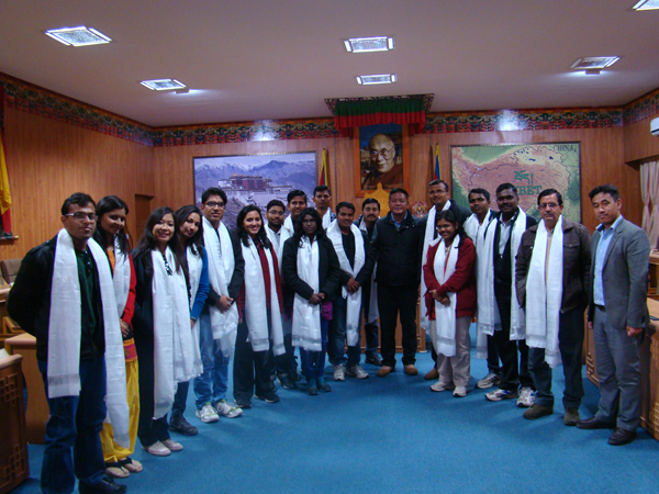 Speaker Penpa Tsering of the Tibetan Parliament-in-Exile with Indian IAS aspirants.