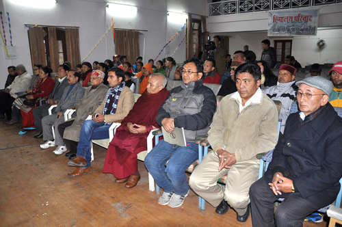 Dignitaries at the Makar Sankranthi celebration at the Zilla Parishad, Dharamshala on 14 January 2015.
