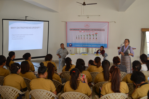 Ms. B. Tsering, member of Tibetan Parliament-in-Exile, during the two day workshop on 'Empowering Tomorrow's Entrepreneurs'.