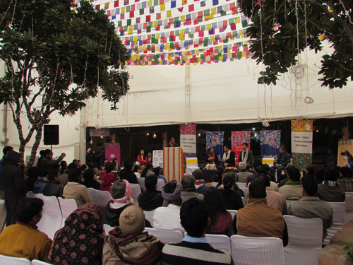 Ms. Jaya Jaitley speaking at the closing ceremony of the festival.