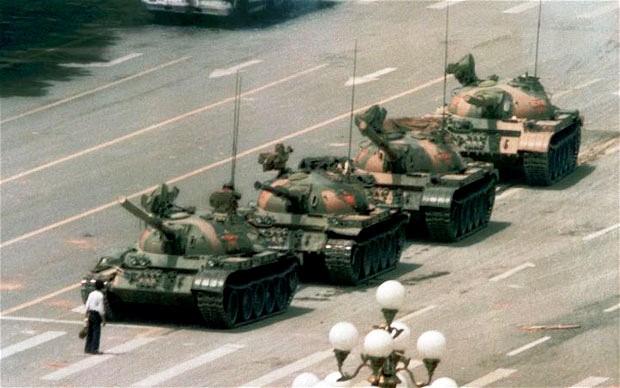 The Chinese authorities were heavy-handed in their reaction to the events in Tiananmen Square in the Spring of 1989 Photo: AP Photo/Jeff Widener