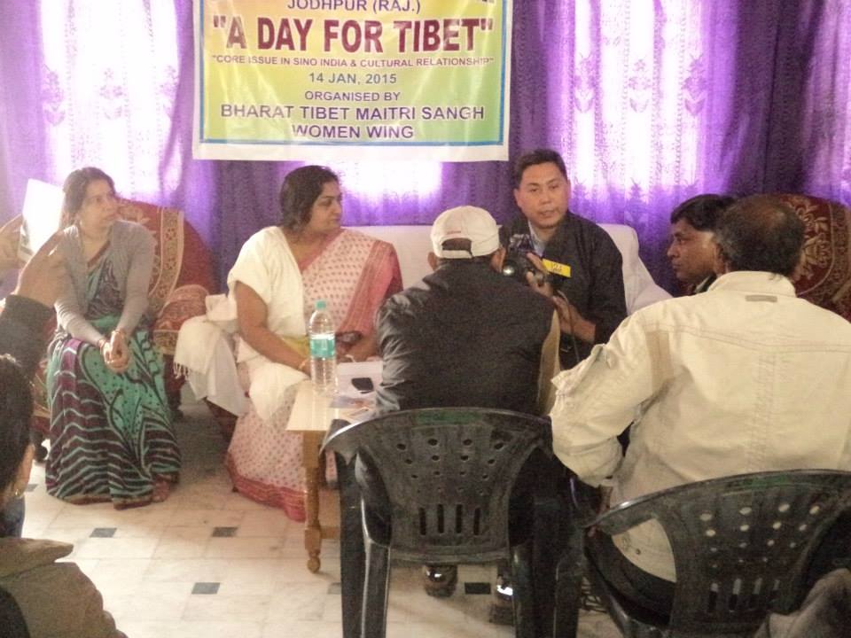 Mr. Jigme Tsultrim, from India-Tibet CO-ordination Office (ITCO), speaking at the program ' A day for Tibet' in Jodhpur.