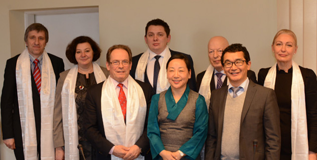 Kalon Dicki Chhoyang with members of Latvian Parliamentary Tibet Support Group