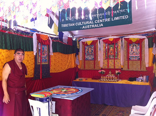 A sand Mandala prepared for the festival in Canberra.