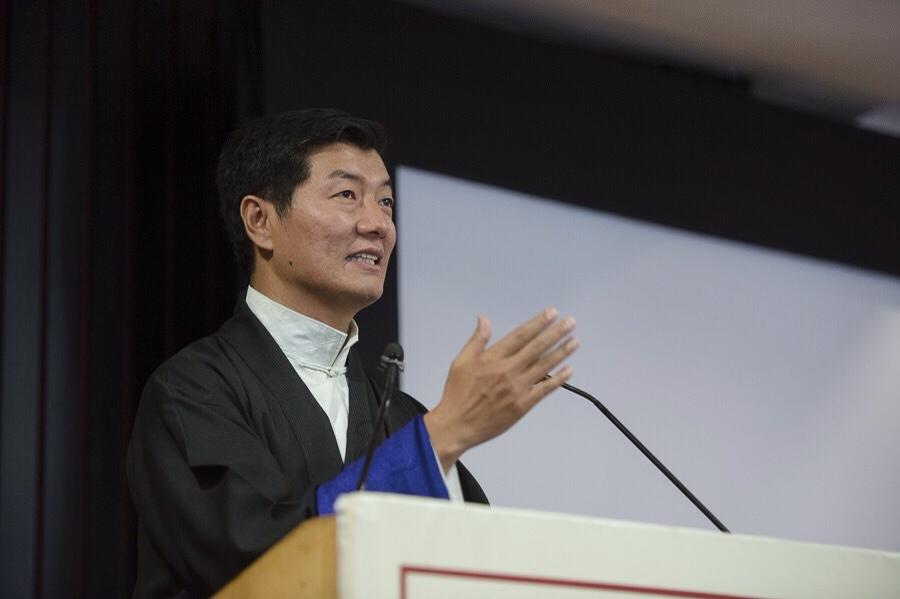 Sikyong Dr. LObsang Sangay speaking at the inaugural session of the Strengthening Democracy in Asia, 23 March 2015.