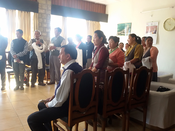 Representatives of Tibetan monasteries, nunneries and 218 families facing eviction notice, meeting the minister.