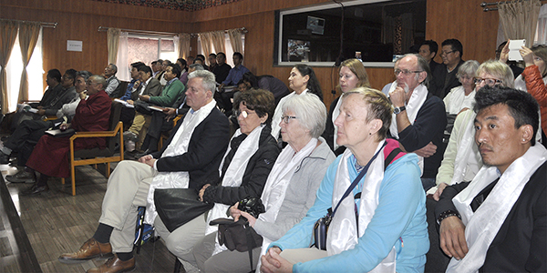 the visiting delegation of Tibet supporters from Sweden witnessing the ongoing parliament session from the visitor's section.