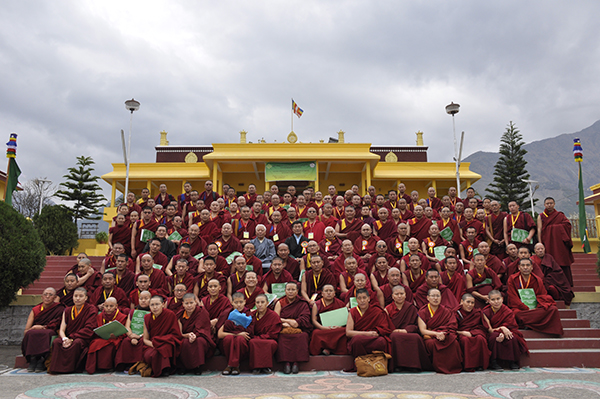 Sikyong Dr. Lobsang Sangay, Prof. Samdhong Rinpoche and Secretary Dhondup Dorje with the participants of the three-day seminar.