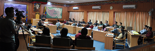 The ninth session of the Tibetan Parliament in progress.