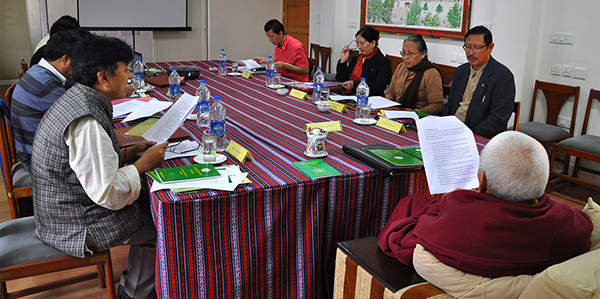 The meeting in progress, presided over by Prof. Samdhong Rinpoche.