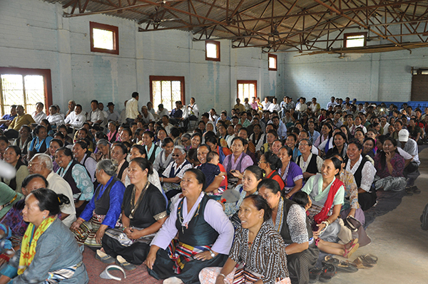 Members of the Tibetan community who came to Sikyong's public talk in Phunstokling Tibetan settlement.