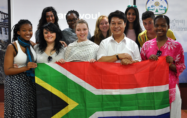 Mr. Tashi Phuntsok with the students from South Africa, 21 April 2015