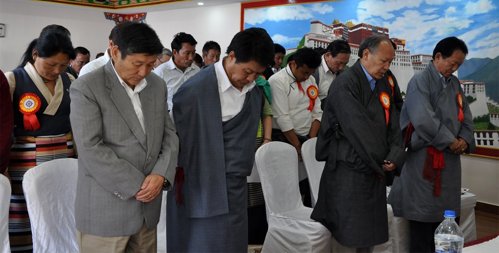 Observing a minutes's silence for the self-immolators, 22 April 2015