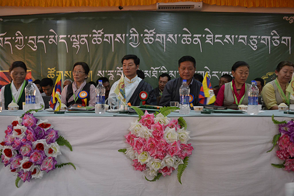 Sikyong Dr. Lobsang Sangay, Speaker Penpa Tsering of the Tibetan Parliament and Ms. Rinchen Kandro, former Kalon and director of Tibetan nun's project at the conference.