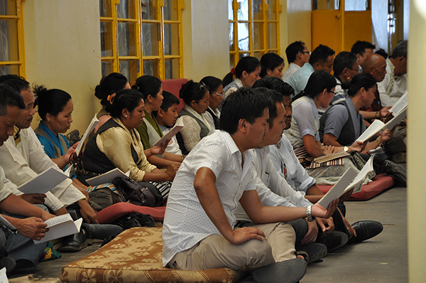 Members of the Tibetan public at the prayer service.