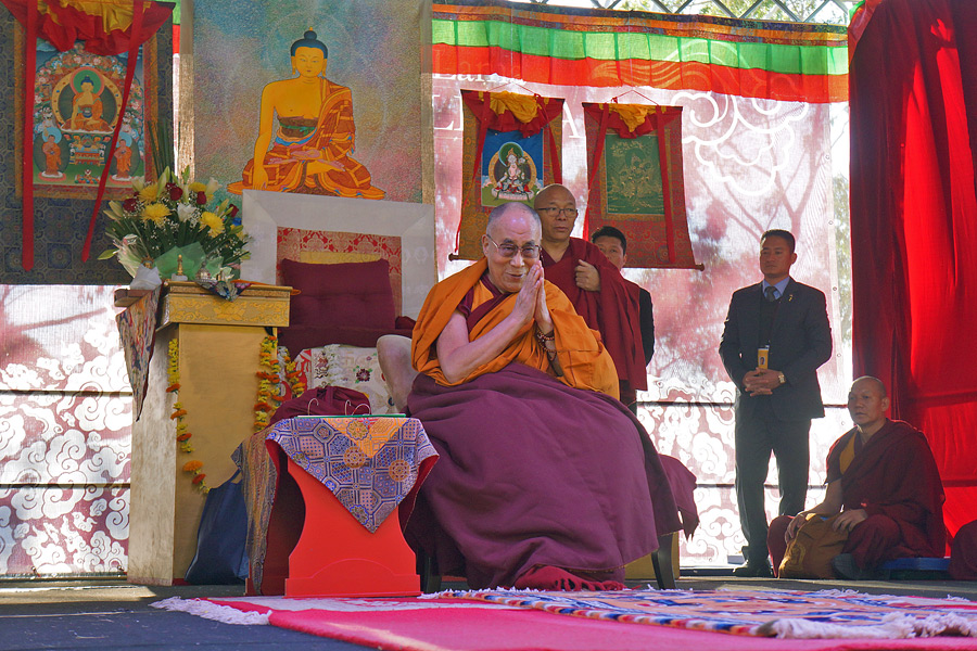 His Holiness the Dalai Lama during a Long-Life Offering in Katoomba, NSW, Australia on June 7, 2015. Photo/Jeremy Russell/OHHDL
