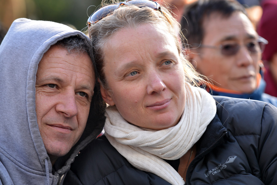 Members of the audience listening to His Holiness the Dalai Lama speaking at Katoomba Public School in Katoomba, NSW, Australia on June 8, 2015. Photo/Rusty Stewart