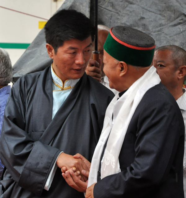 Sikyong Dr. Lobsang Sangay with Shri. Virbhadra Singh, Honurable Chief Minister of Himachal Pradesh.