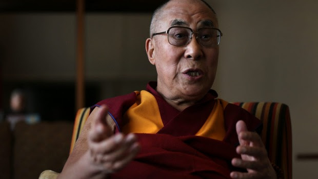 The Dalai Lama in Katoomba on Thursday. Photo: Kate Geraghty