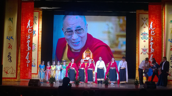 Artistes performing at His Holiness the Dalai Lama's birthday celebration in Russia.