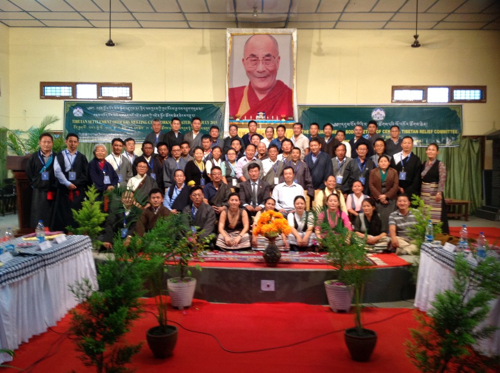 Sikyong Dr. Lobsang Sangay with Tibetan settlement officers.