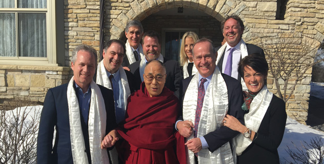 His Holiness the Dalai Lama with Mayors and other individuals concerned with building compassionate cities after their meeting in Rochester, Minnesota on February 11, 2016. Photo/Tenzin Taklha/OHHDL