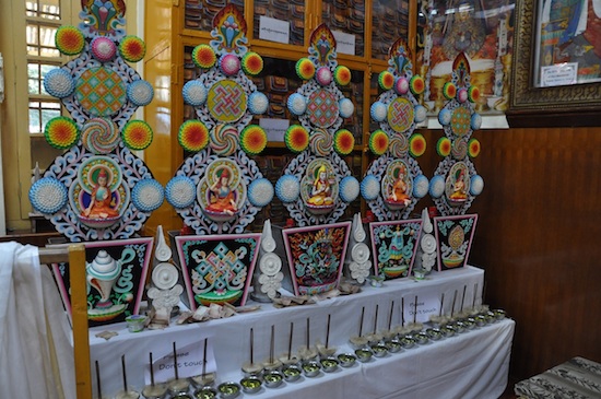Dough offerings of various shapes and colours on display at Tsuglakhang, 22 February 2016.