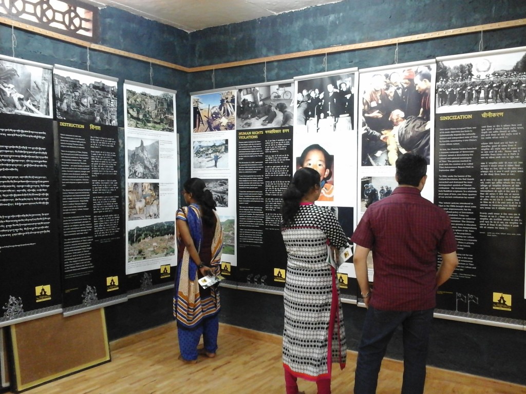 Visitors at The Tibet Museum's Exhibition at Alapuzzha, Kerala.