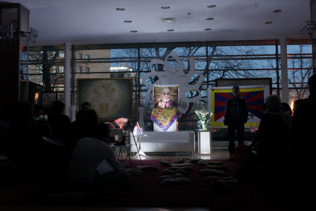 Tibetans and tibet suporters commemorating 57th Tibetan national Uprising day.