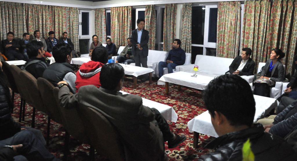 Information Secretary Mr Tashi Phuntsok of DIIR speaking a few words to the members of the press and media, 16 March 2016.