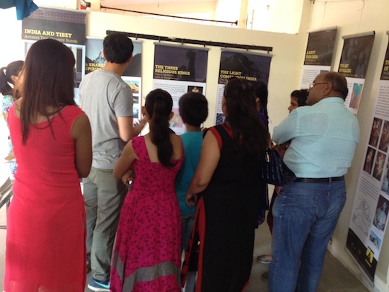 Visitors at the exhibition.