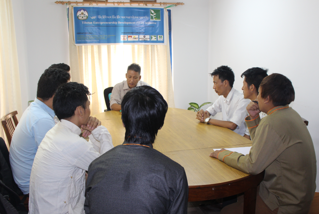 Paljor Kalon with the TED entrepreneurs before the business plan competition.