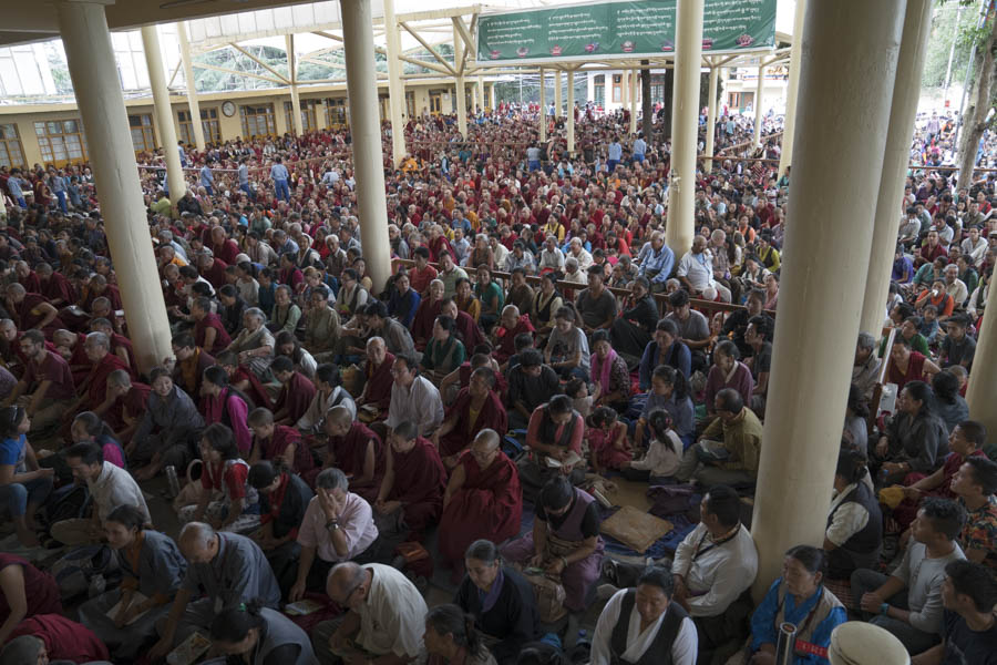 Many of the over 10,000 people attending the final day of His Holiness the Dalai Lama's teachings for young Tibetans at the Main Tibetan Temple in Dharamsala, HP, India on June 3, 2016. Photo/Tenzin Choejor/OHHD