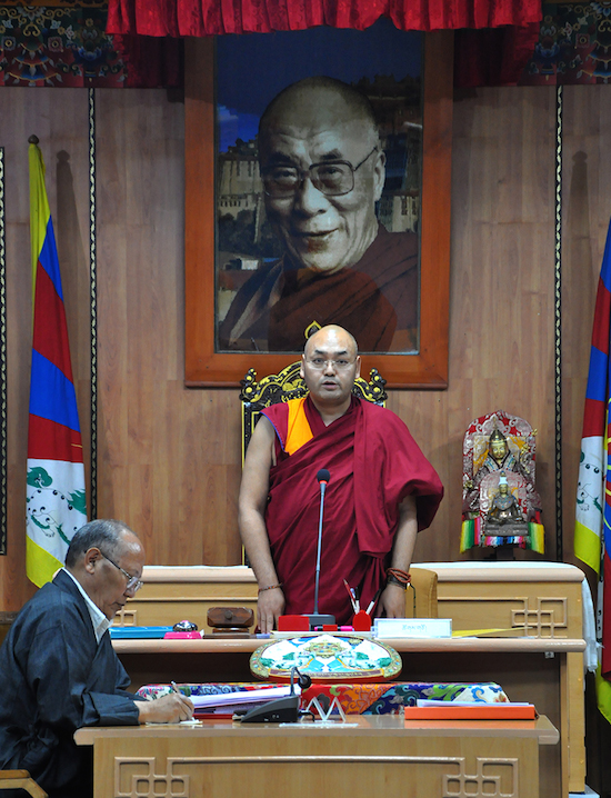 Speaker Khenpo Sonam Tenphel delivering his concluding remarks, 3 June 2016.