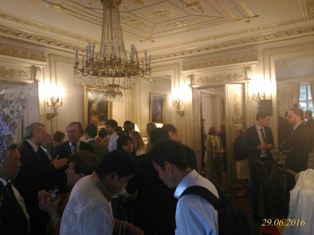 Guests at the celebration of His Holiness the Dalai Lama's 81st birthday in Paris, France.
