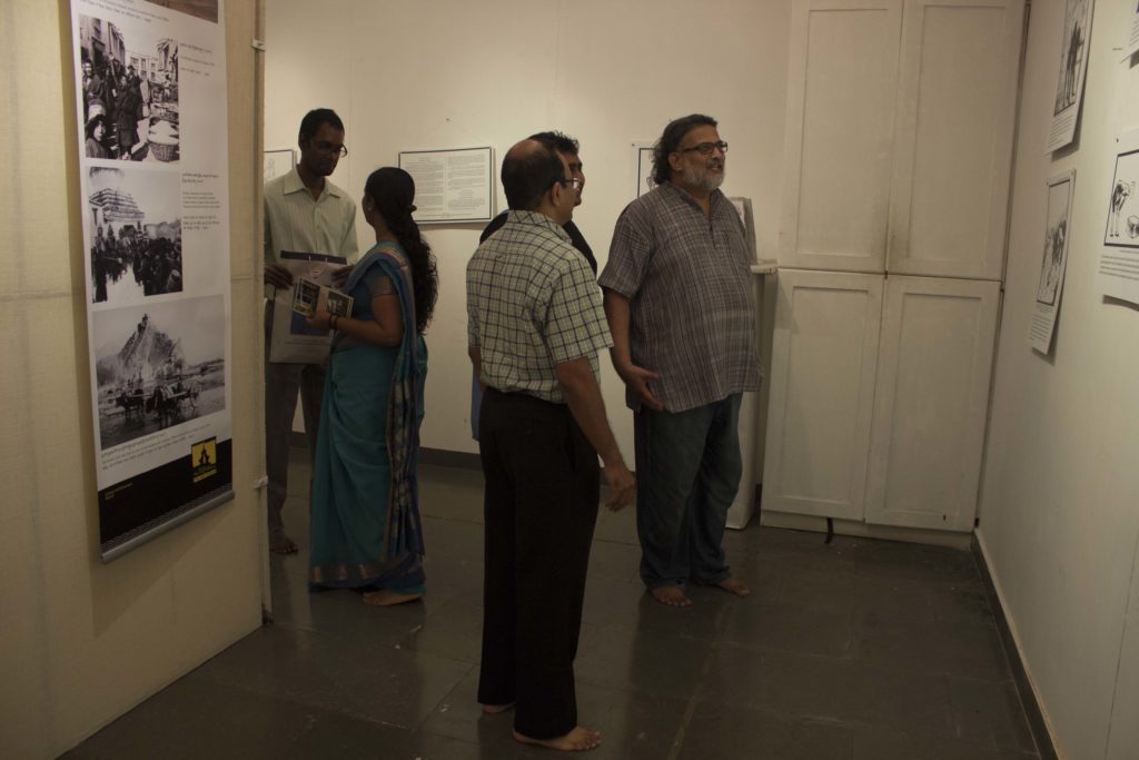 Mr Tushar Gandhi at the exhibition.