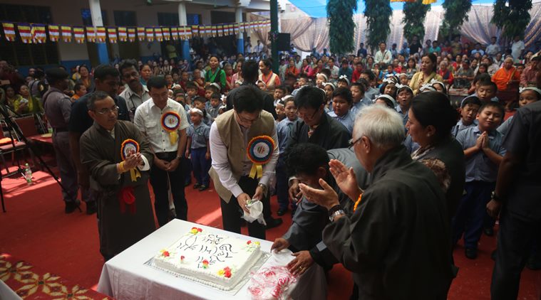 MOS Home Kiran Rijiju at the 81st Birthday celebrations of the Dalai Lama at the tibetan settlement camp in New Delhi on wednesday. Express Photo by Tashi Tobgyal New Delhi