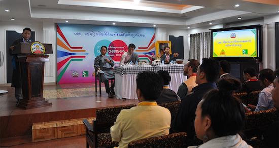 Kalon Karma Yeshi Speaking at the conference.