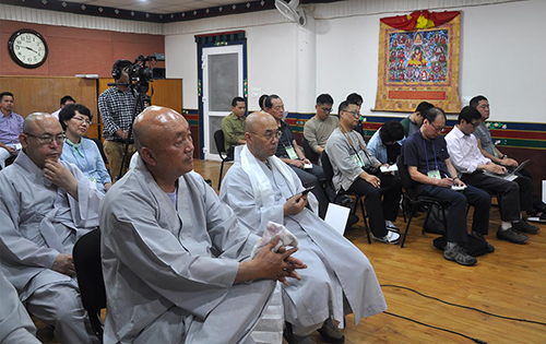 the Korean delegation listening to Sikyong Dr Lobsang Sangay.