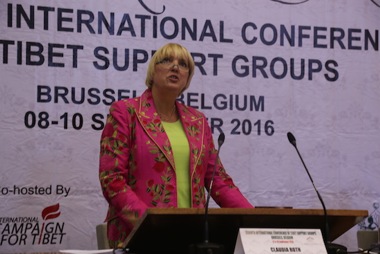 Ms Claudia Roth, Vice President of German Bundestag, addressing the final session of the three-day conference.