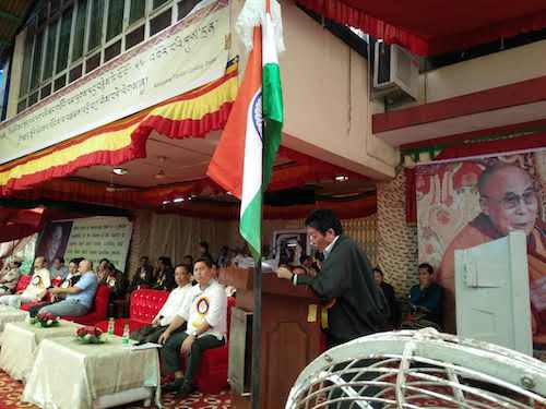 Chieg Guest Mr Ngodup Dongchung reading the statement of the Kashag, 2 September.