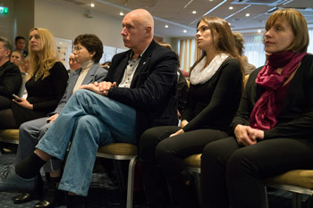 Members of the group of 75 Tibet supporters from the Baltic States listening to His Holiness the Dalai Lama during their meeting in Riga, Latvia on October 11, 2016. Photo/Tenzin Choejor/OHHDL